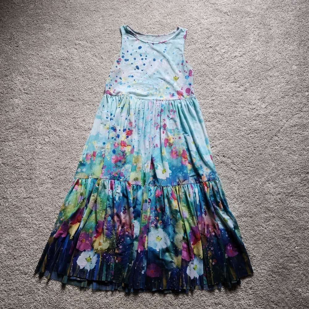 Blackmilk Dreaming in Watercolors sheer tier dress
